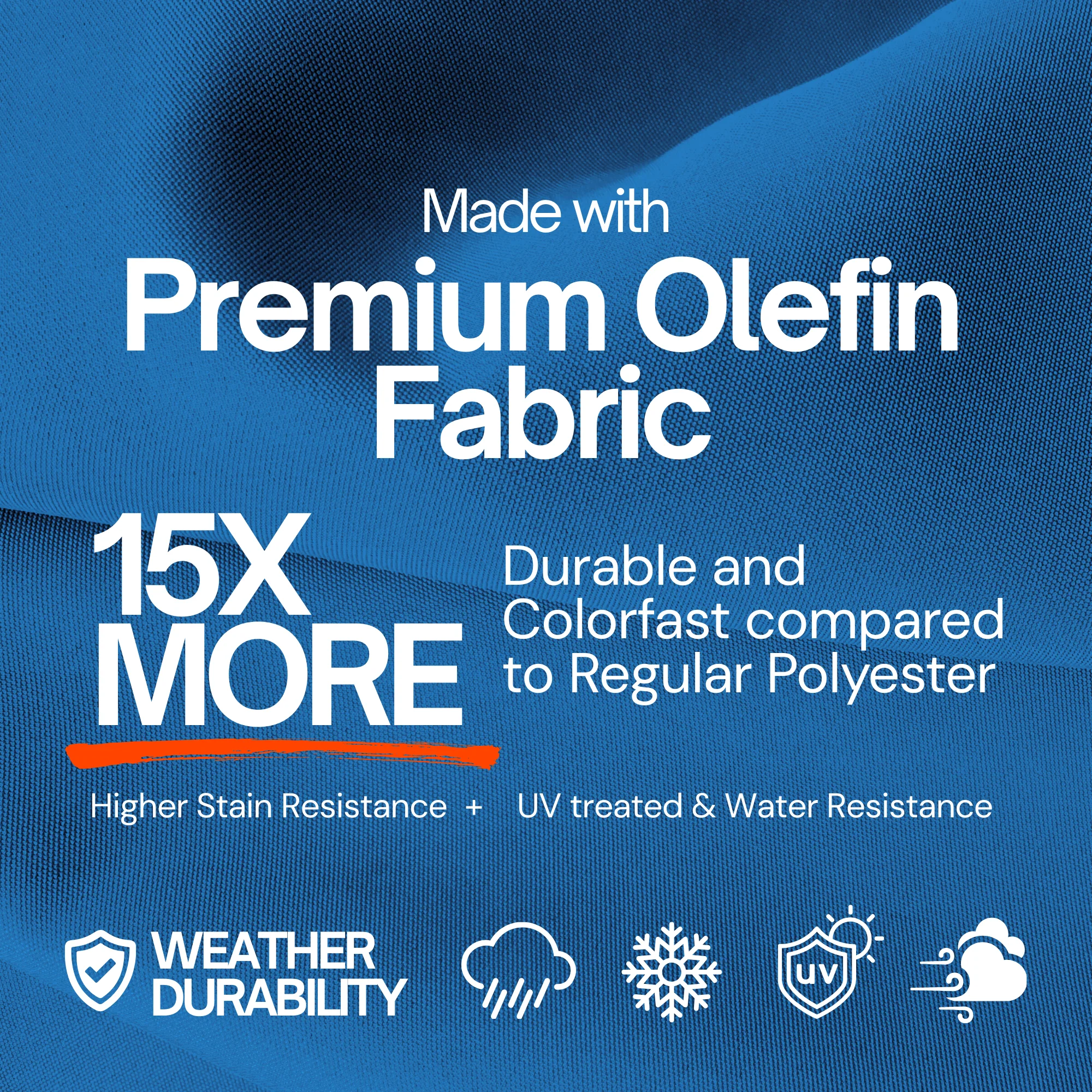 11 ft Cantilever Umbrella Replacement Canopy Supported Bar 8 Ribs Capri Blue Olefin Fabric - Image 2