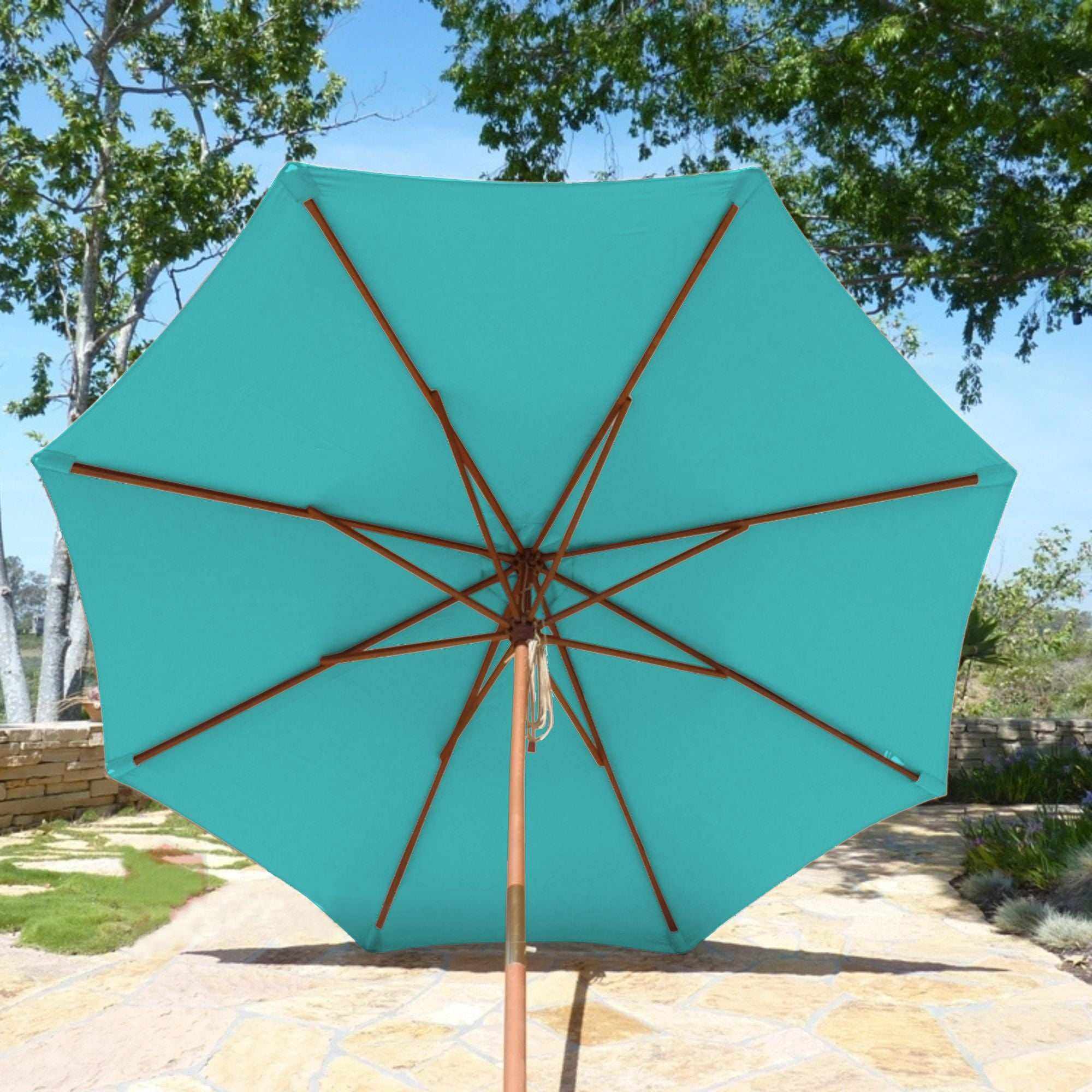 11ft Market Patio Umbrella 8 Rib Replacement Canopy Aruba Turquoise - Image 6
