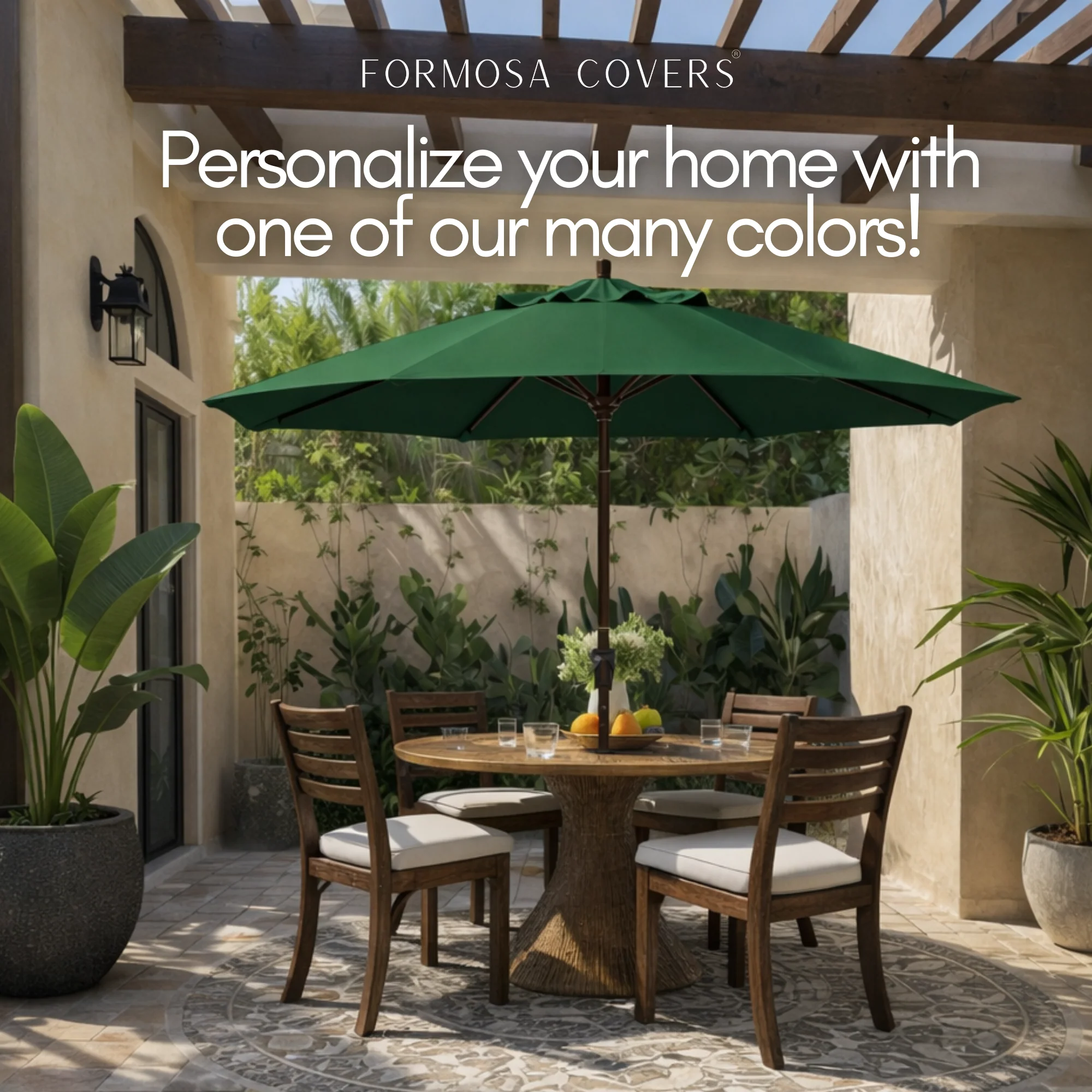 11ft Market Patio Umbrella 8 Rib Replacement Canopy Hunter Green - Image 3