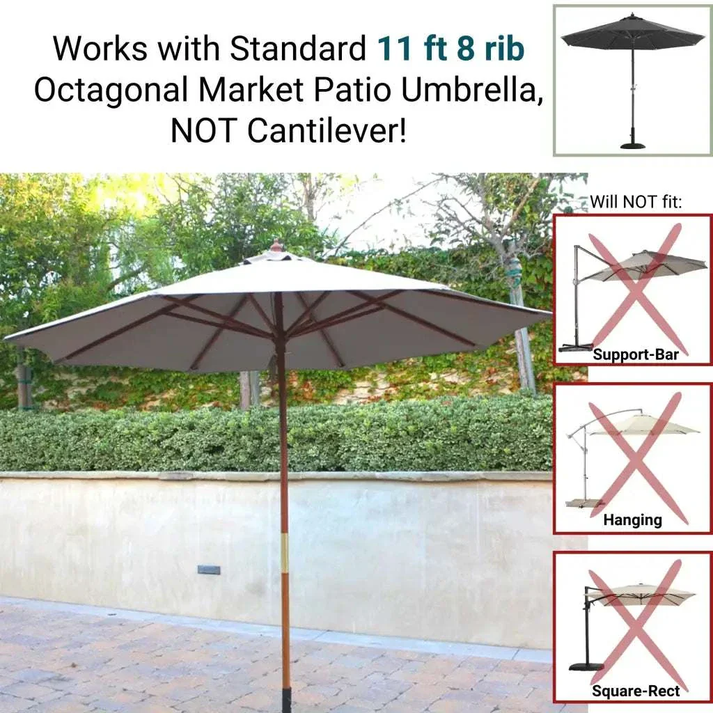 11ft Market Patio Umbrella 8 Rib Replacement Canopy Taupe - Image 5