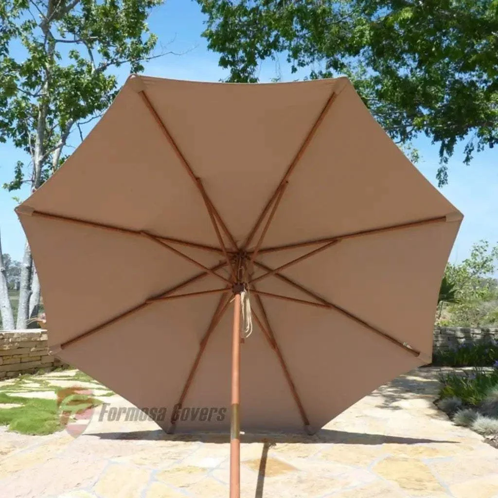 11ft Market Patio Umbrella 8 Rib Replacement Canopy Taupe - Image 7