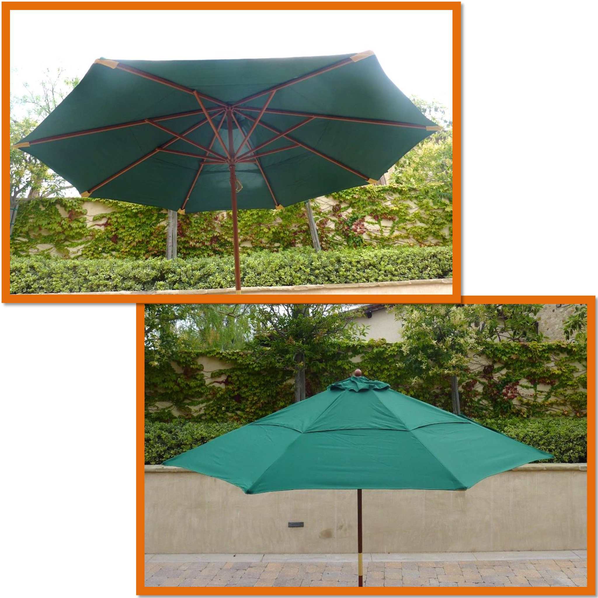 11ft Market Patio Umbrella Double-Vented 8 Rib Replacement Canopy Hunter Green - Image 6