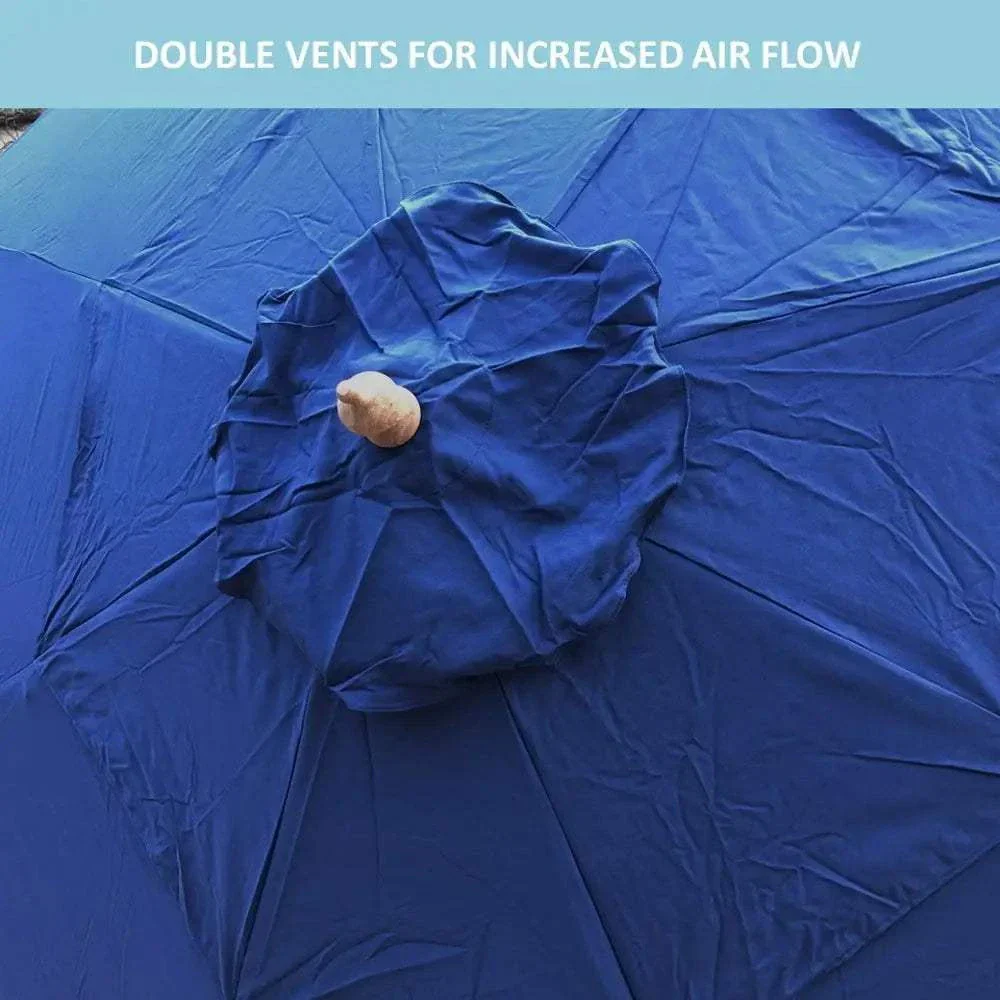 11ft Market Patio Umbrella Double-Vented 8 Rib Replacement Canopy Navy Olefin - Image 8