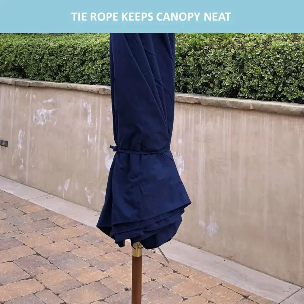 11ft Market Patio Umbrella Double-Vented 8 Rib Replacement Canopy Navy Olefin - Image 9