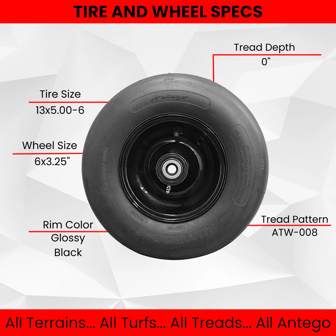 13x5.00-6 Pneumatic Tire and 6x3.25 Wheel Assemblies (Set of Four)