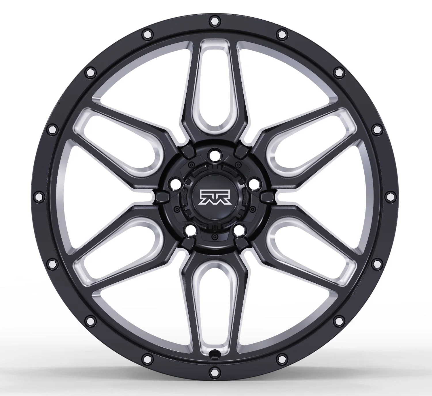 17x8.5 Mudder Trucker MT317 Barrier Black Milled 5x127 5x5 ET18 Wheel Rim - Image 2