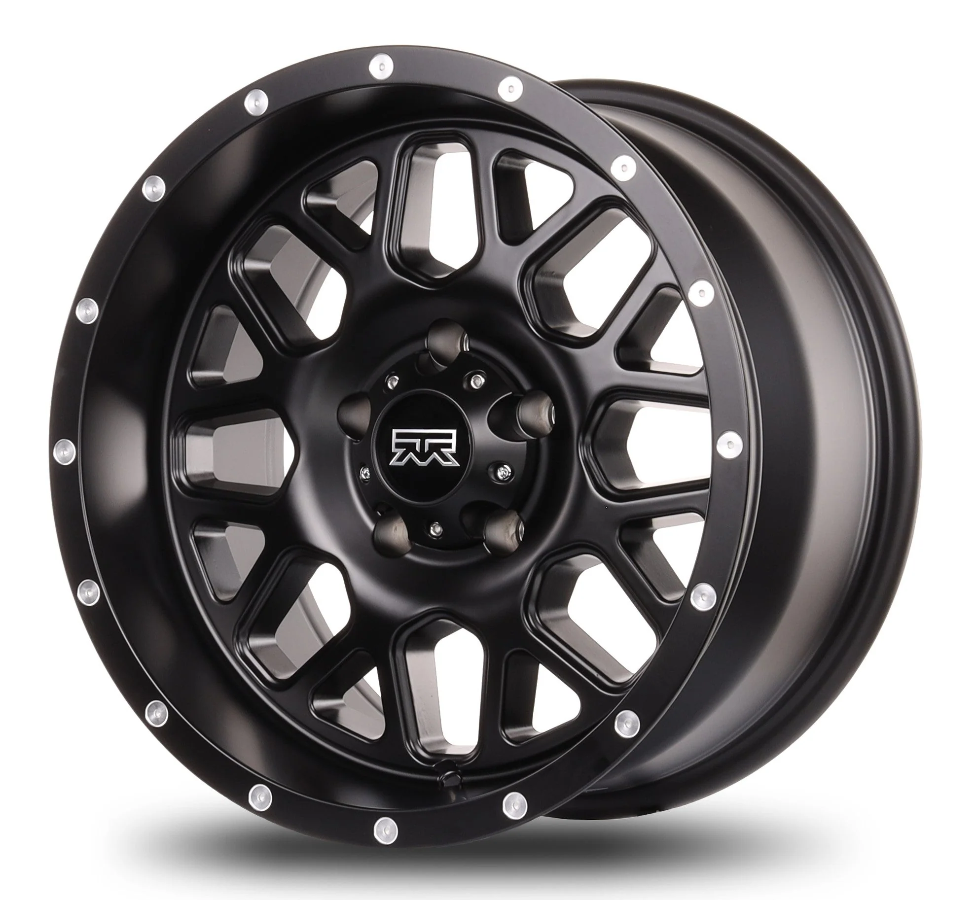 17x9 Mudder Trucker MT859 Mutiny Satin Black 5x127 5x5 ET-12 Wheel Rim - Image 4