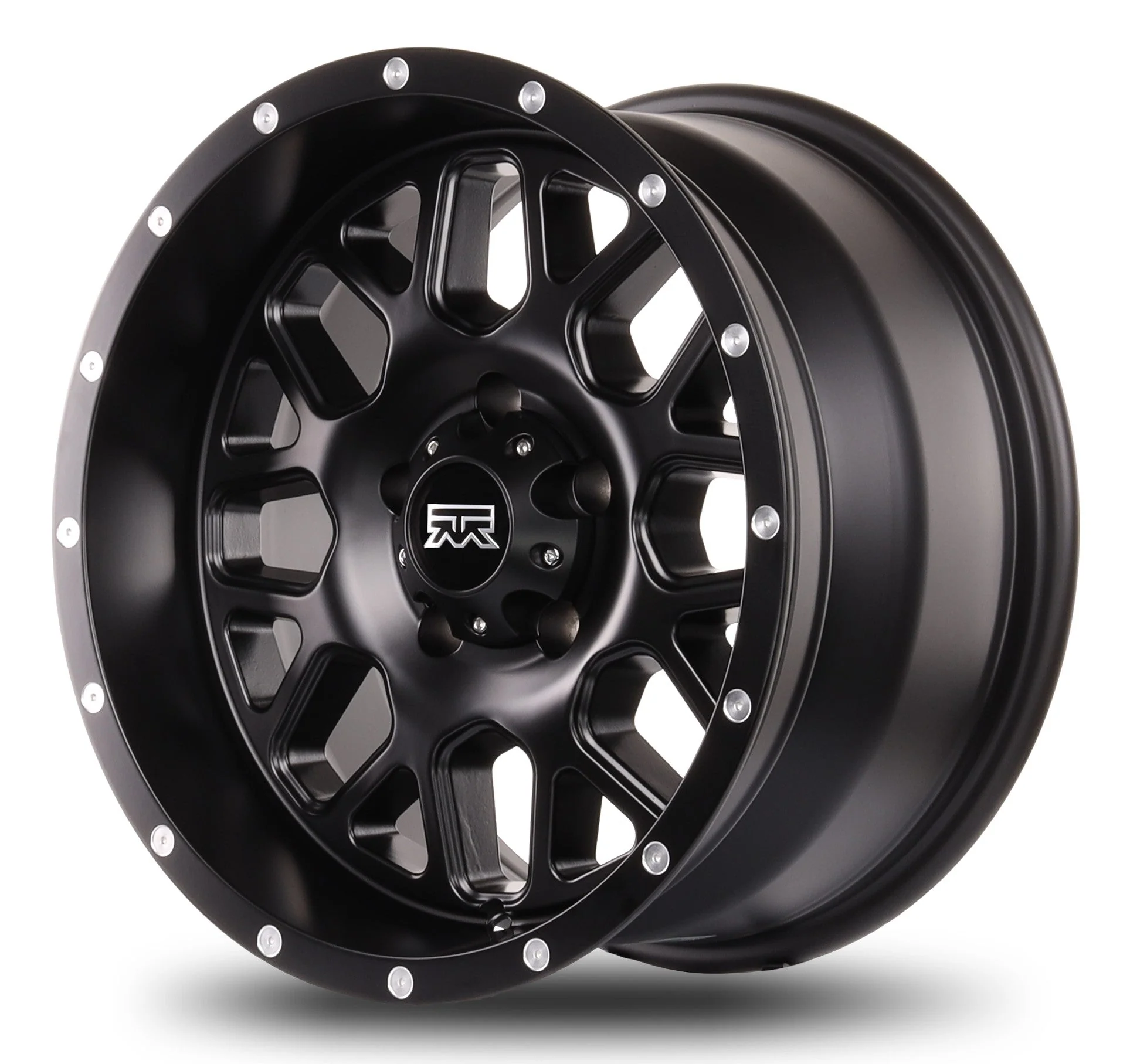 17x9 Mudder Trucker MT859 Mutiny Satin Black 5x127 5x5 ET-12 Wheel Rim - Image 5