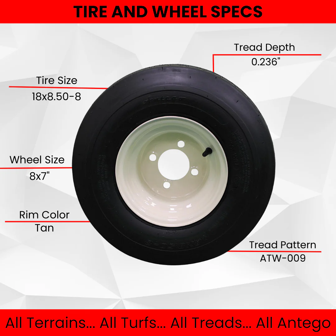 18x8.50-8 with 8x7 Tan Wheel Assembly for Golf Cart and Lawn Mower (Set of 2)™ - Image 2