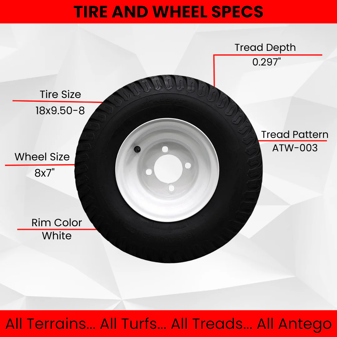 (Qty: 1 Tire/Wheel Assembly) 18x9.50-8 Toro/Exmark Wheel Assemblies - Replaces 110-6883, 120-249