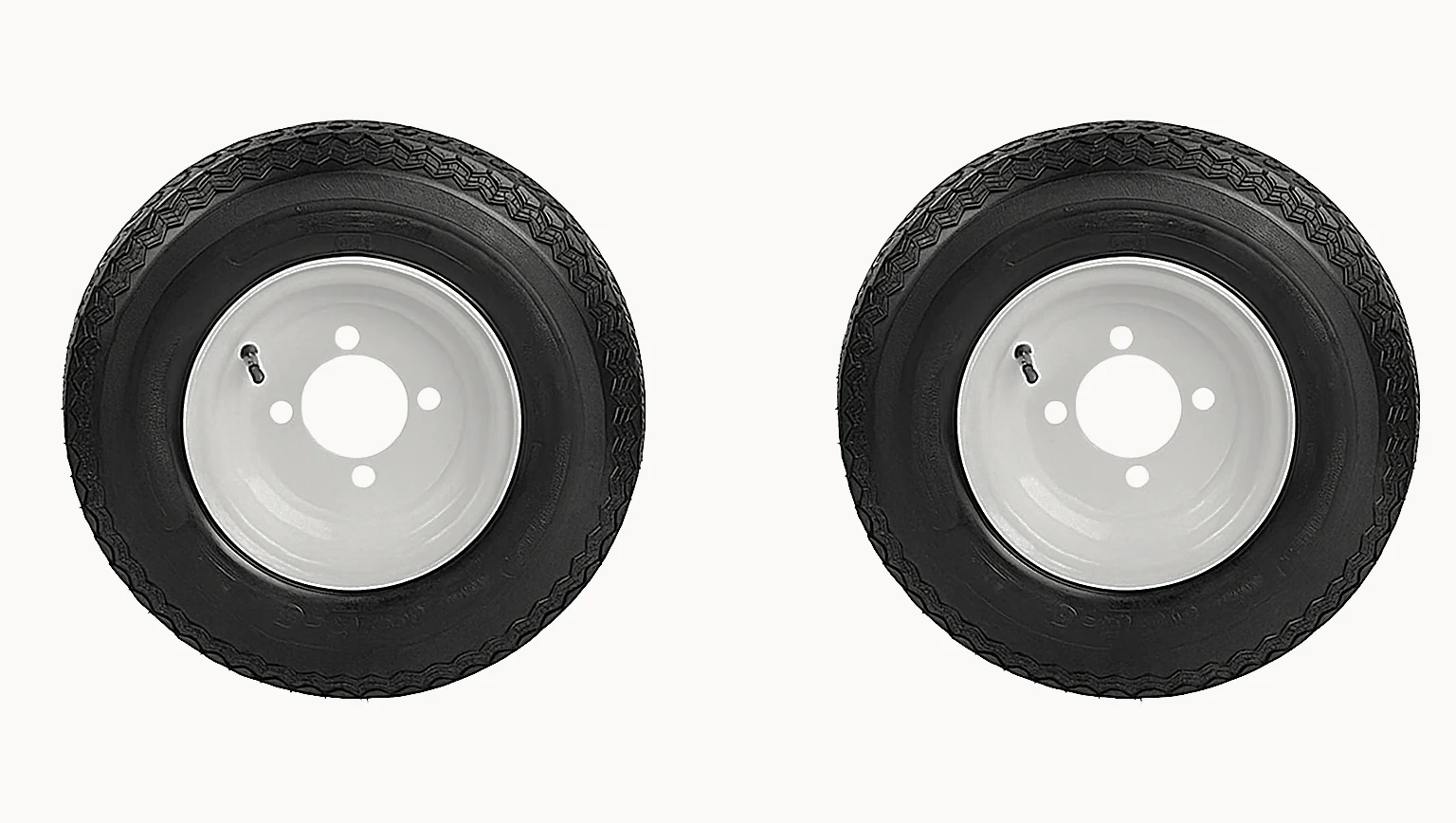 Set of Two 4.80-8 White Trailer Tire Assemblies