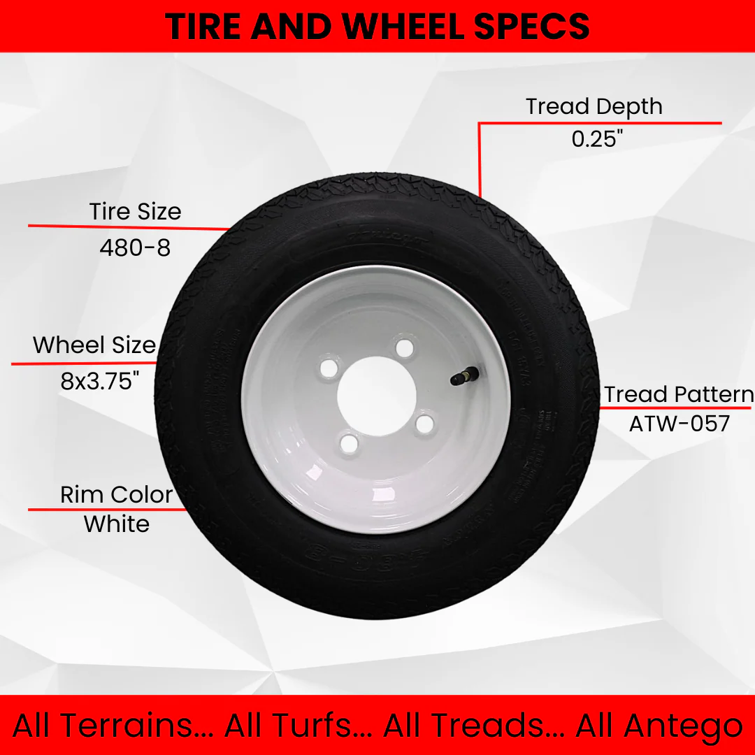 Set of Two 4.80-8 White Trailer Tire Assemblies - Image 5