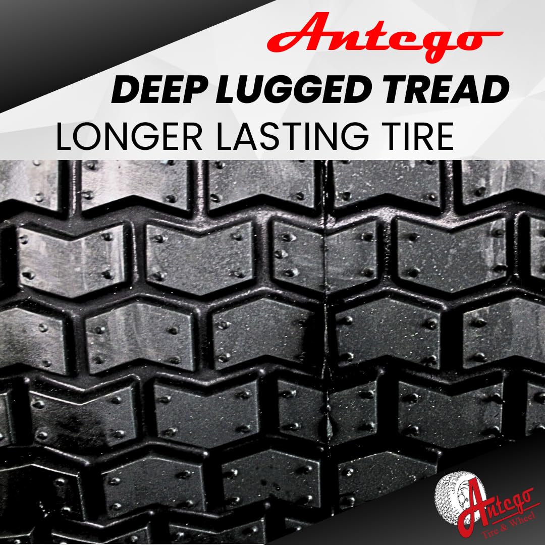 20x10.00-8 Tires with 8x7 John Deere Yellow Wheels 2 Ply for Lawn & Garden Mower Turf Tires (Set of 2) - Image 6