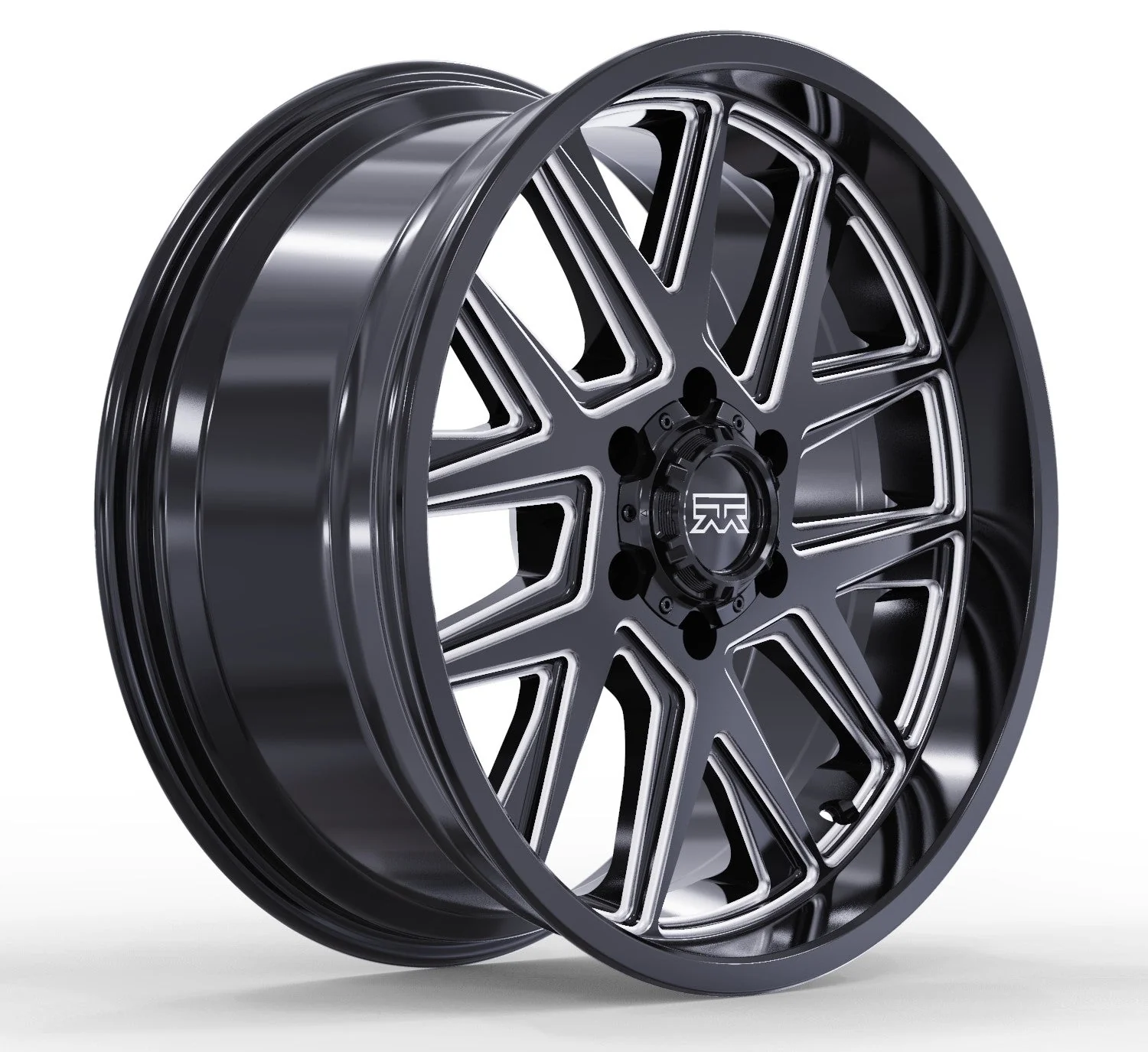 20x10 Mudder Trucker MT704 Asphalt Black Milled 6x139.7 6x5.5 ET-24 Wheel - Image 2
