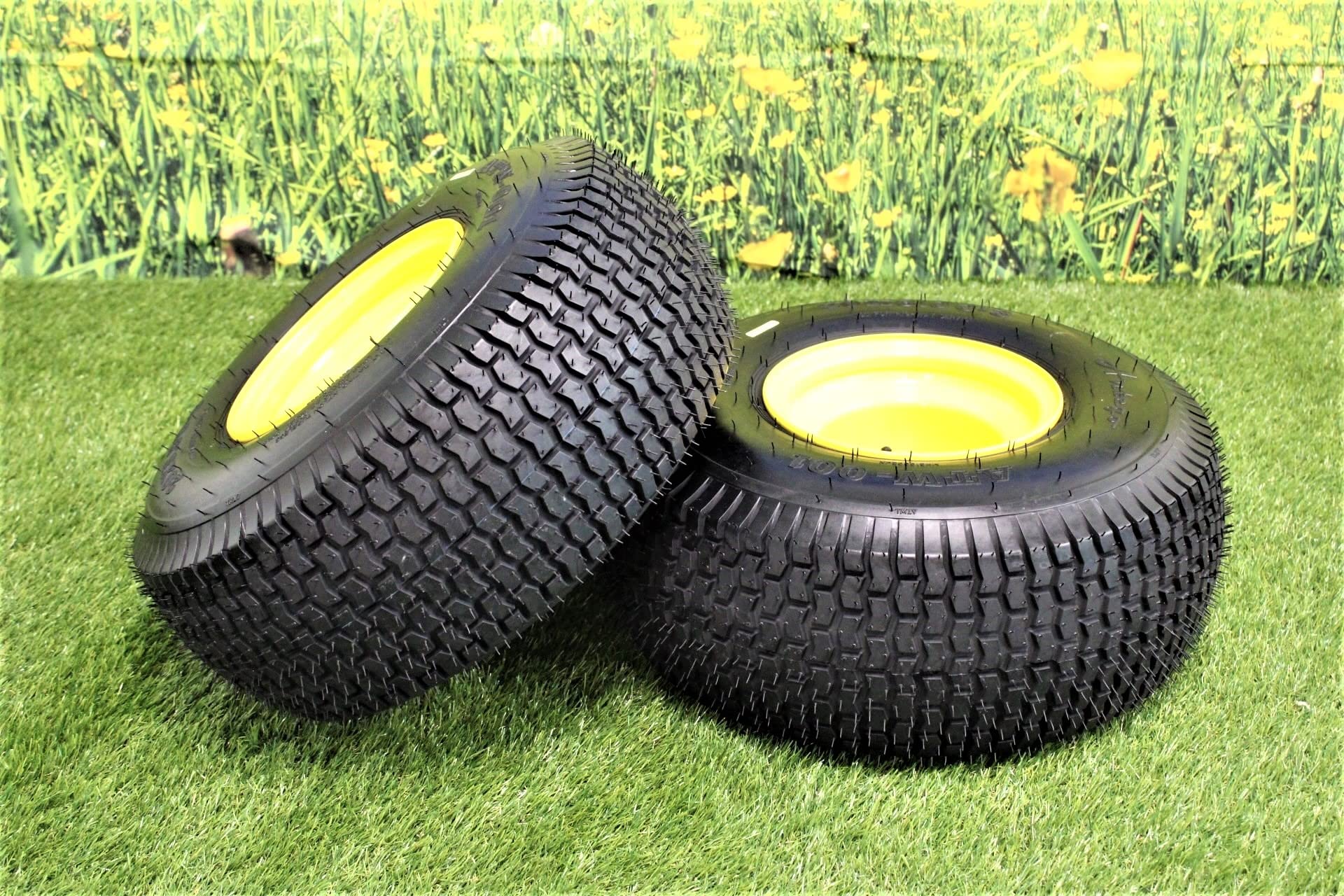 20x8.00-8 4 Ply Tires with 8x7 John Deere Yellow Wheels for Lawn & Garden Mower Turf Tires (Set of 2) - Image 4