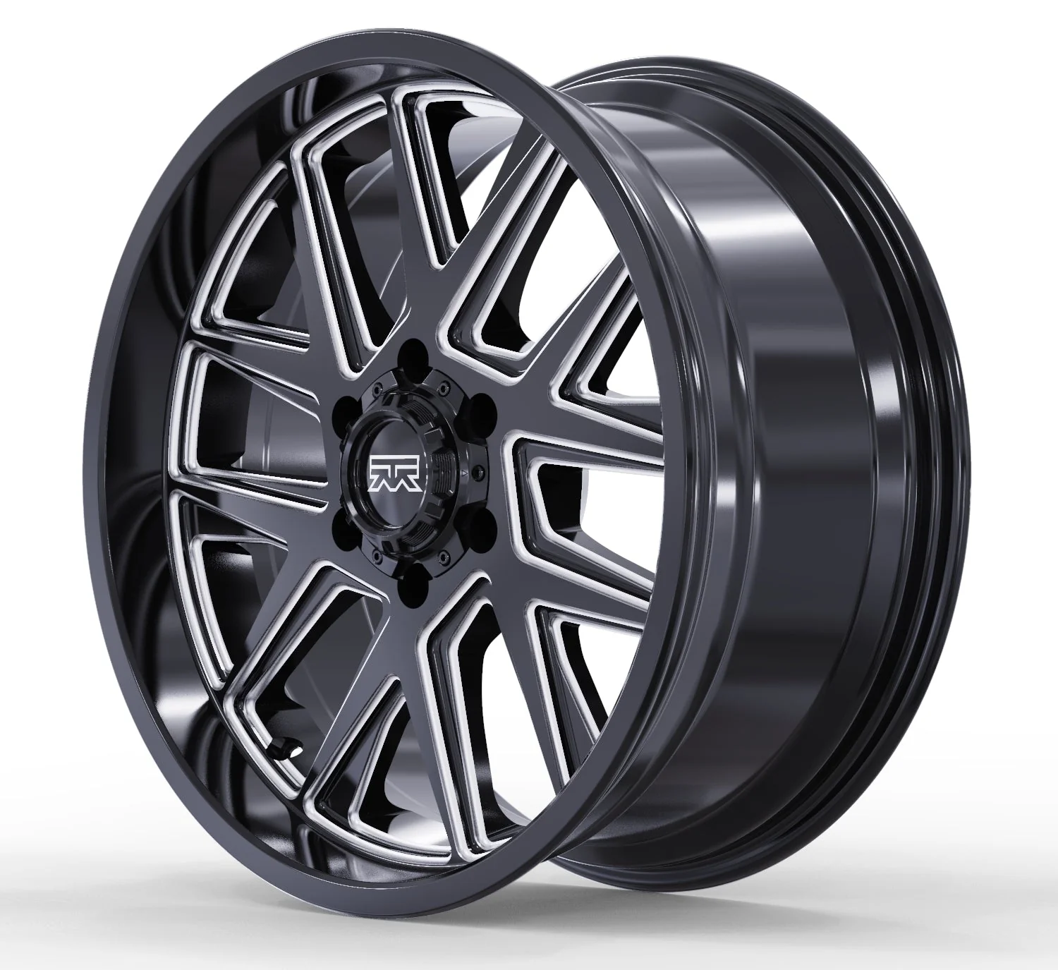 20x9 Mudder Trucker MT704 Asphalt Black Milled 6x139.7 6x5.5 ET12 Wheel - Image 5
