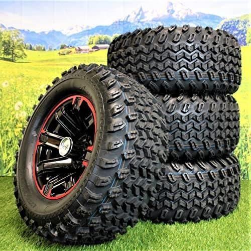 23x10.50-12 Glossy Black/Red Aluminum Golf Tire Wheel Assembly (Qty: 1) - Image 4