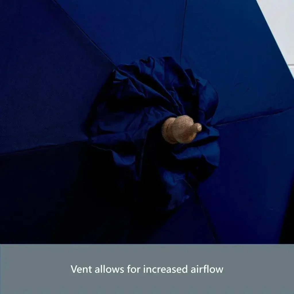 9ft 6 Ribs Replacement Umbrella Canopy w/Fringed Valance in Navy Olefin (Canopy Only) - Image 10