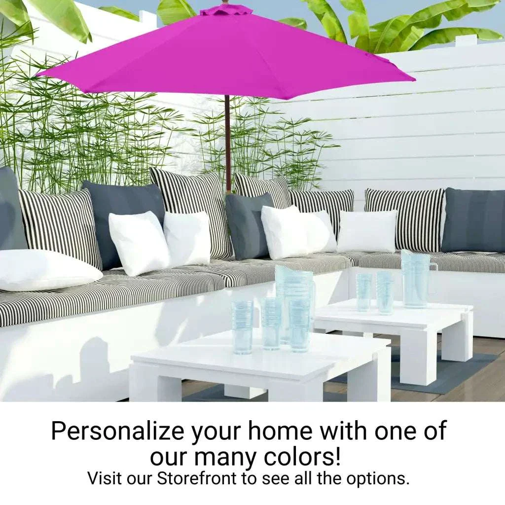 9ft Market Patio Umbrella 6 Rib Replacement Canopy Fuchsia - Image 7