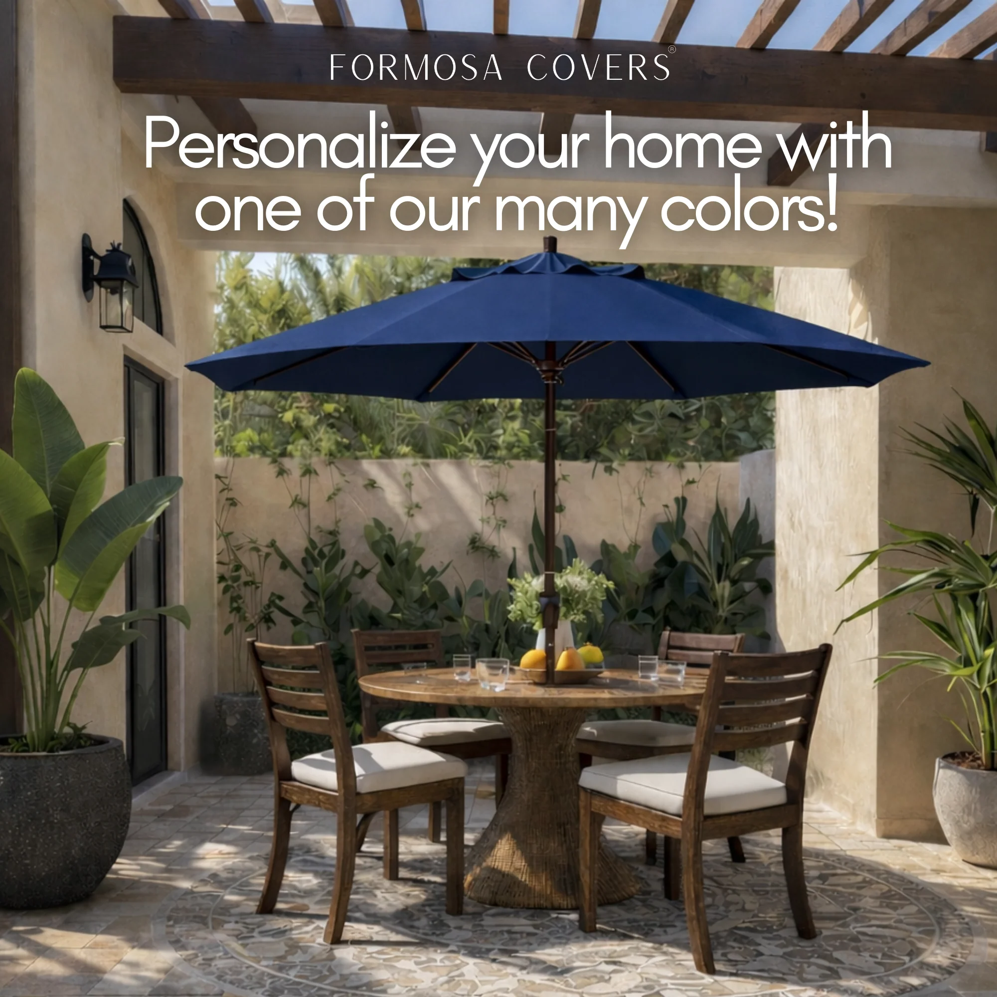 9ft Market Patio Umbrella 6 Rib Replacement Canopy Navy Olefin - Image 9