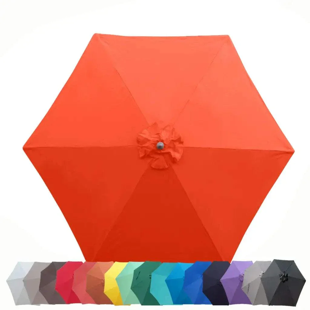 9ft Market Patio Umbrella 6 Rib Replacement Canopy Orange - Image 2