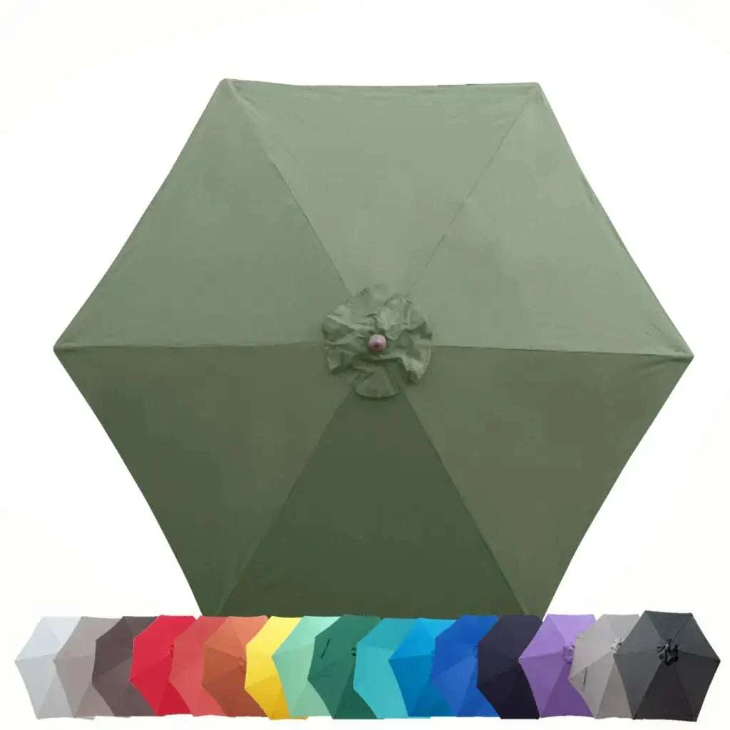 9ft Market Patio Umbrella 6 Rib Replacement Canopy Sage Green - Image 10