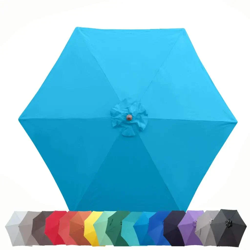 9ft Market Patio Umbrella 6 Rib Replacement Canopy Teal - Image 2