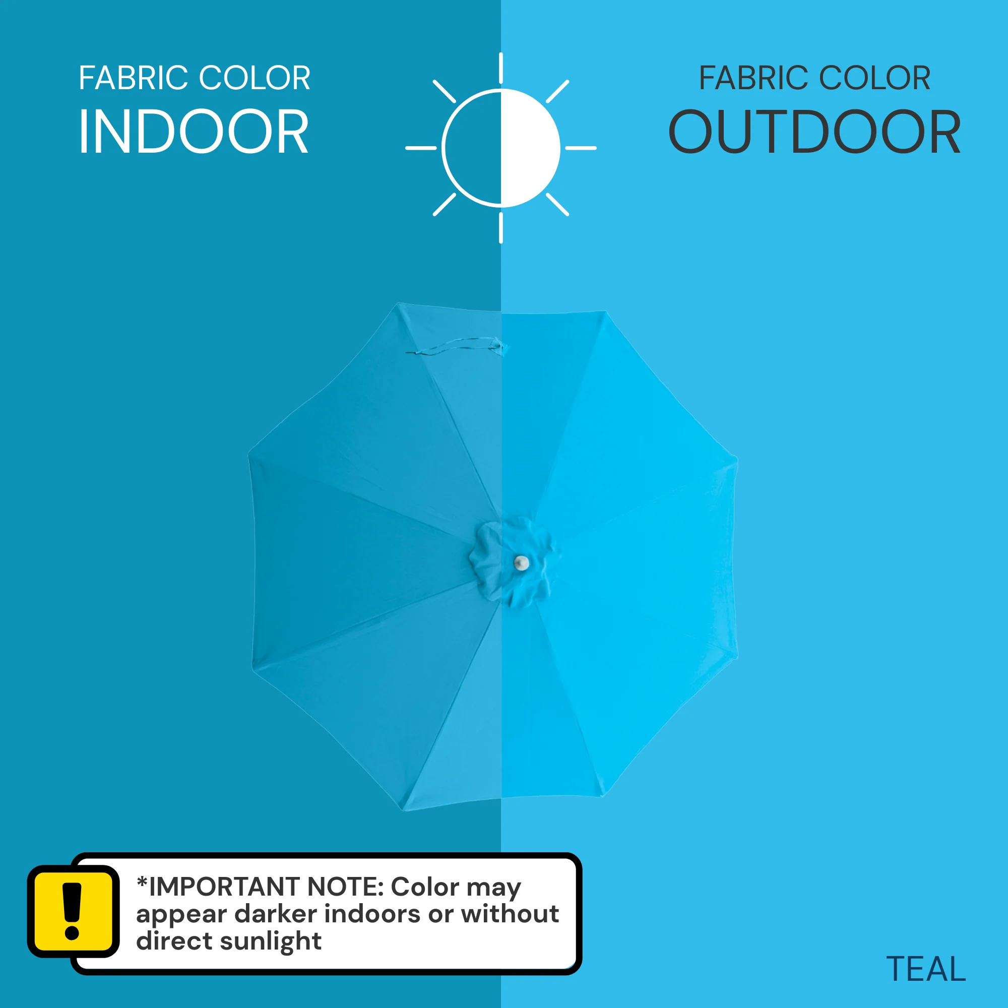 9ft Market Patio Umbrella 6 Rib Replacement Canopy Teal - Image 9
