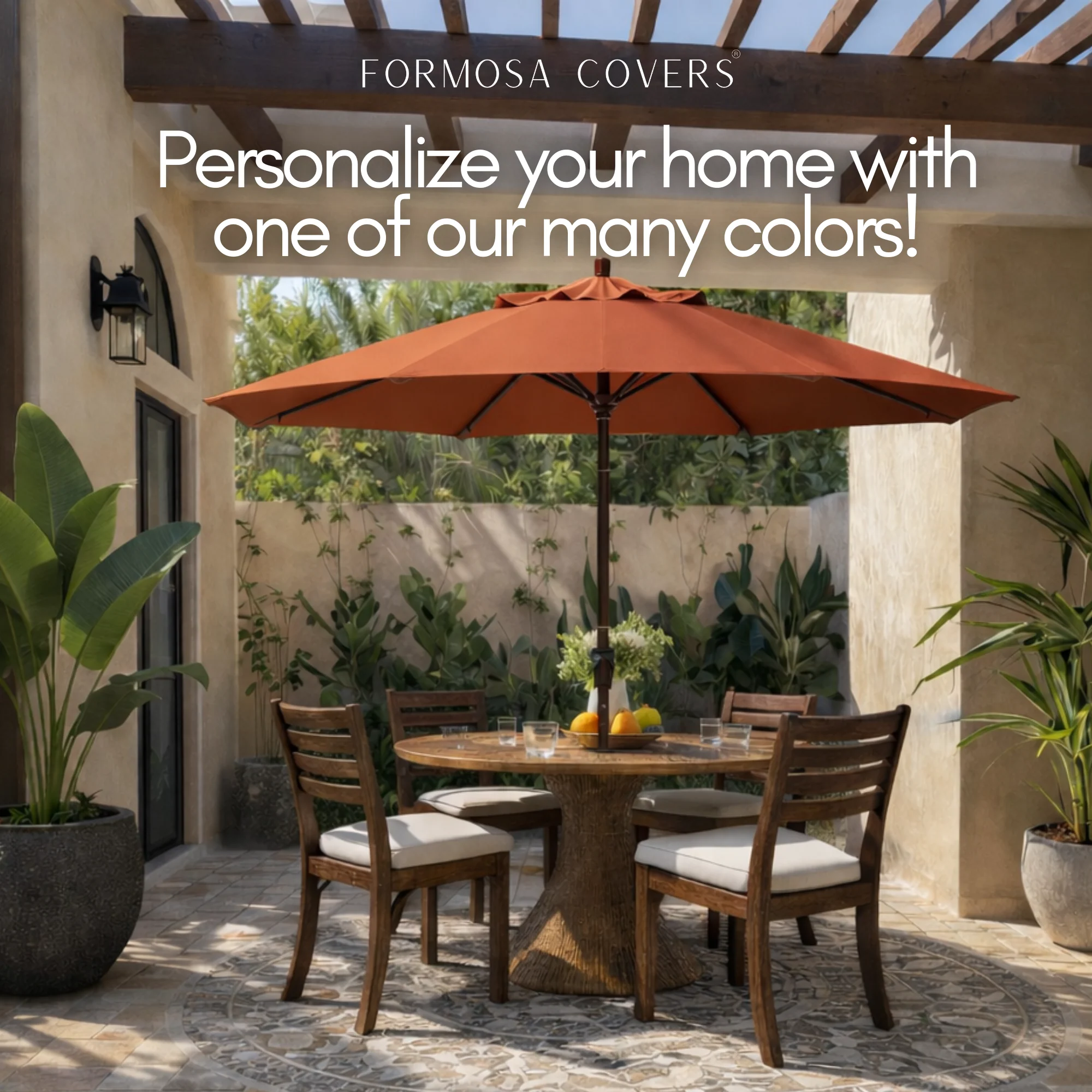 9ft Market Patio Umbrella 6 Rib Replacement Canopy Terracotta - Image 8