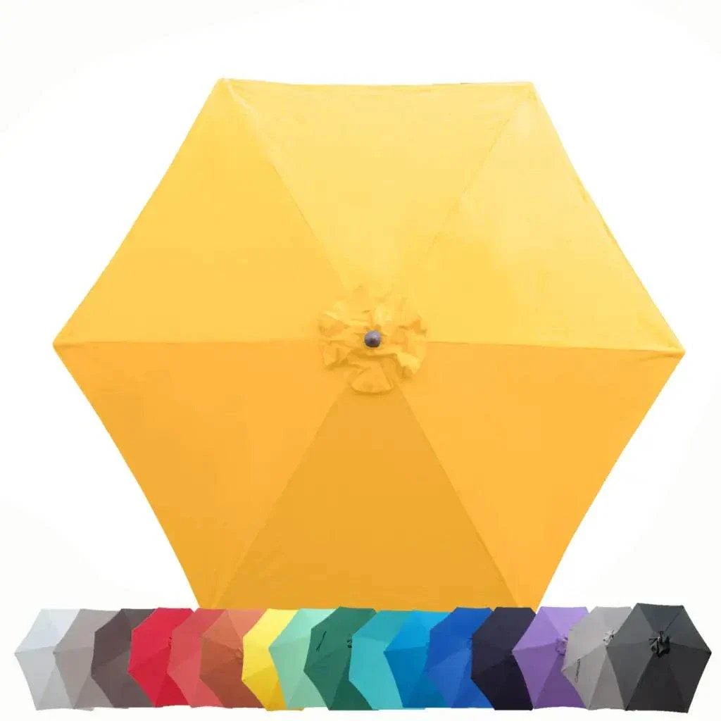 9ft Market Patio Umbrella 6 Rib Replacement Canopy Yellow Olefin - Image 6