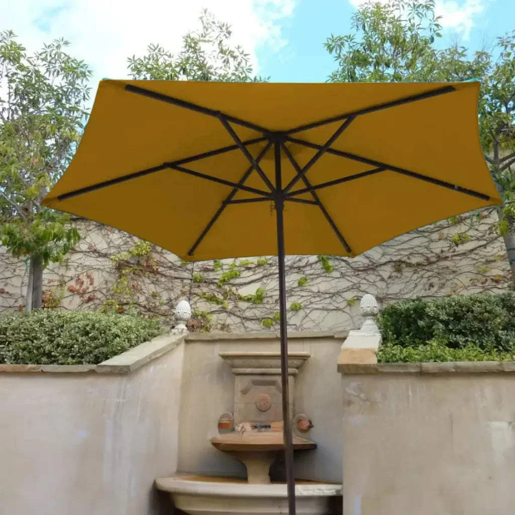 9ft Market Patio Umbrella 6 Rib Replacement Canopy Yellow Olefin - Image 8