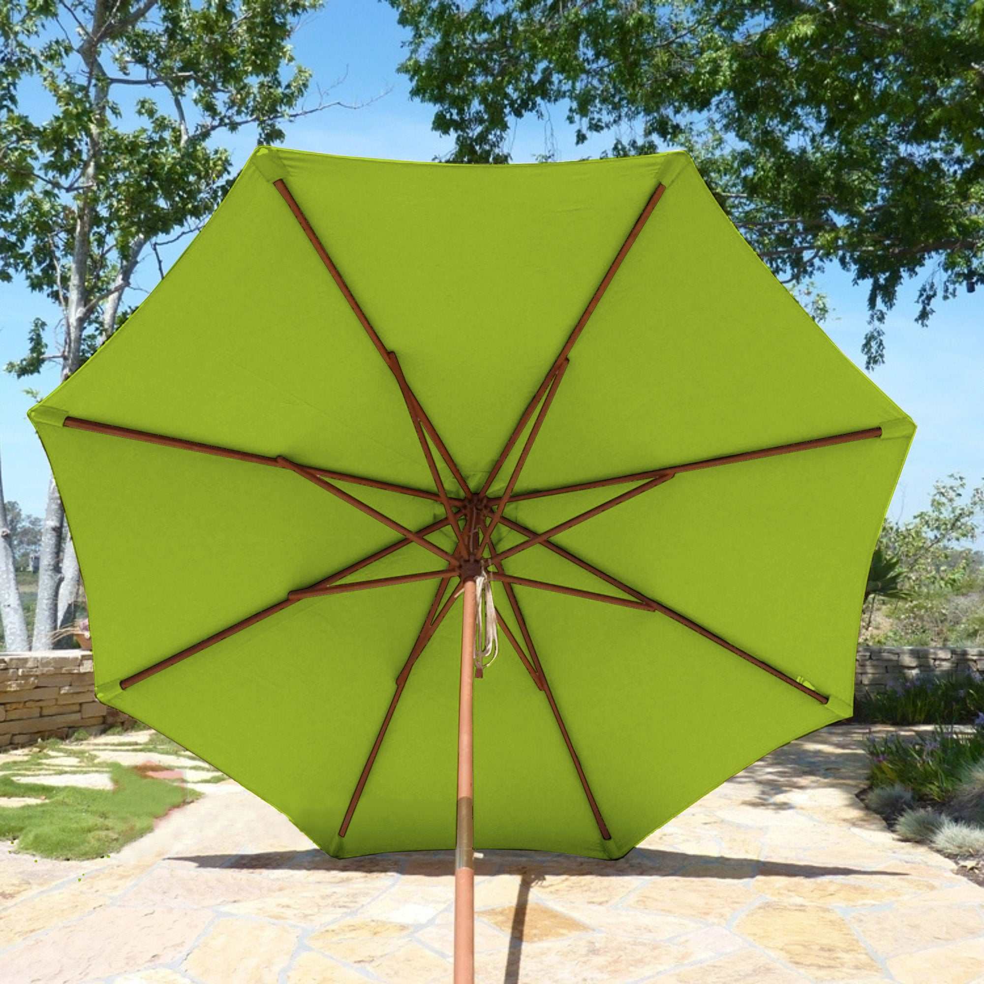 9ft Market Patio Umbrella 8 Rib Replacement Canopy Avocado Lime Green - Image 8