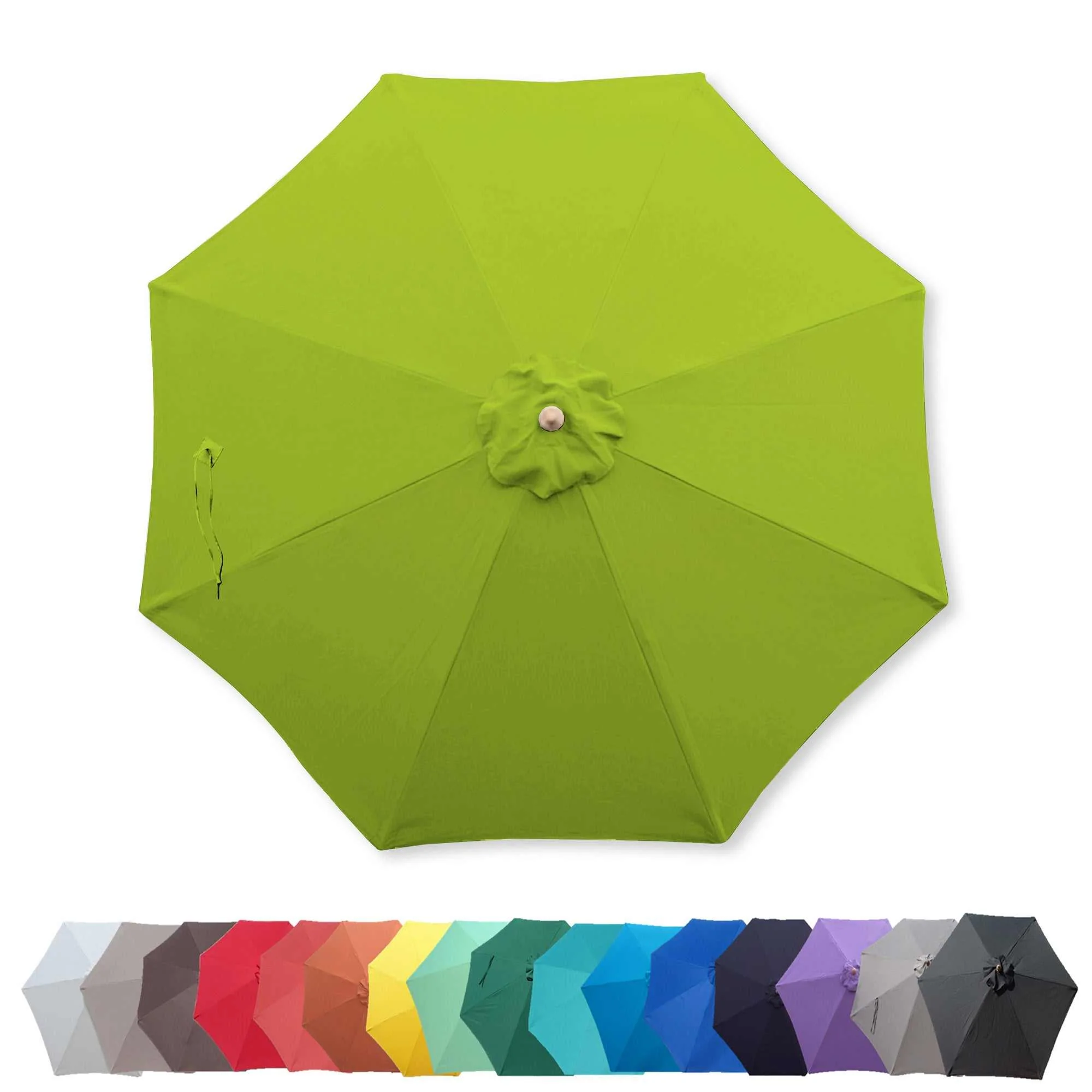 9ft Market Patio Umbrella 8 Rib Replacement Canopy Avocado Lime Green - Image 9