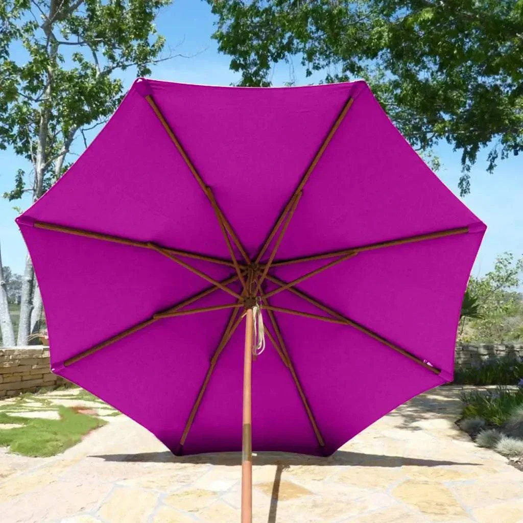 9ft Market Patio Umbrella 8 Rib Replacement Canopy Fuchsia - Image 8