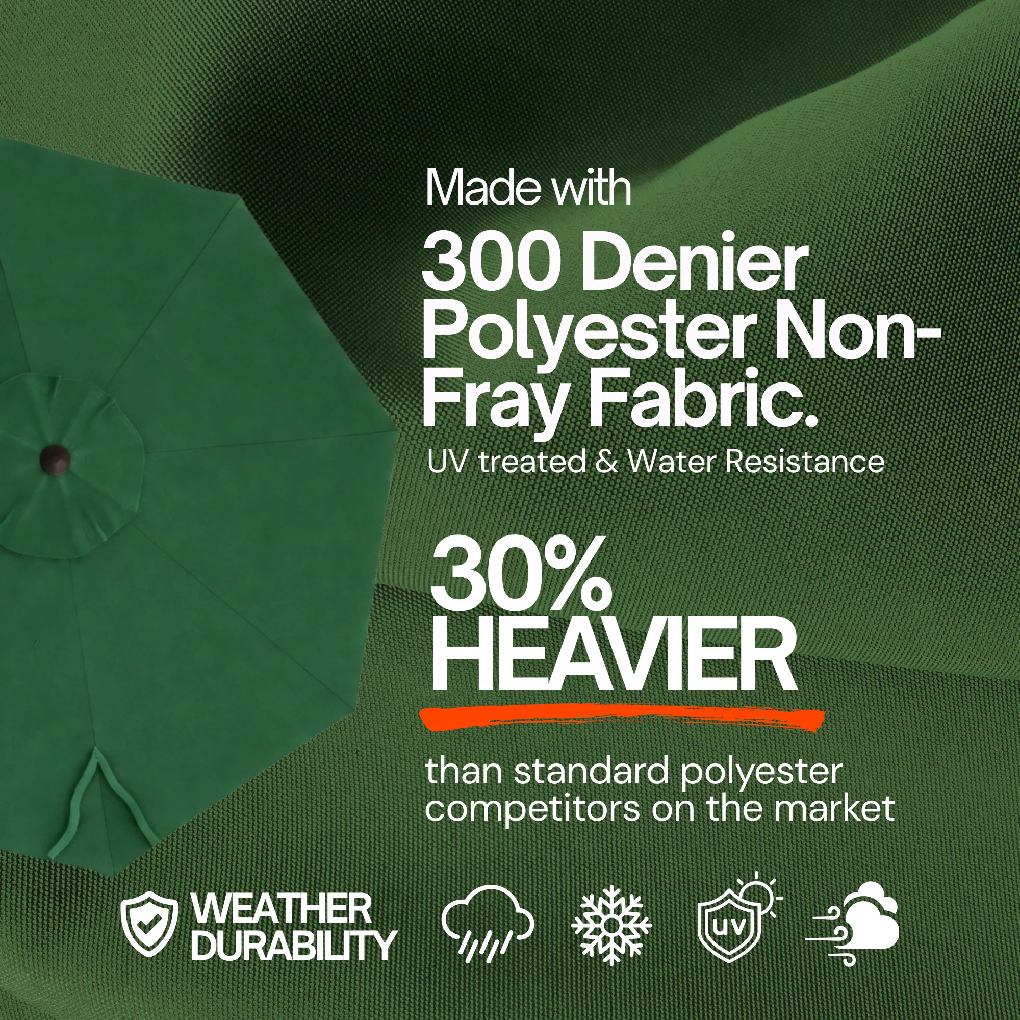 9ft Market Patio Umbrella 8 Rib Replacement Canopy Hunter Green - Image 2