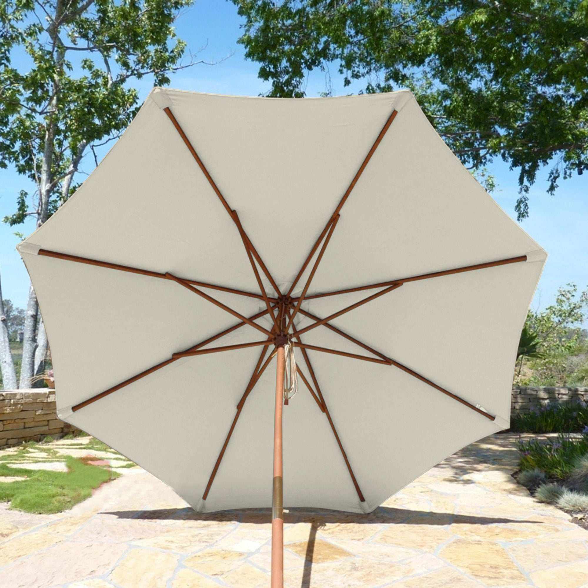 9ft Market Patio Umbrella 8 Rib Replacement Canopy Natural - Image 6
