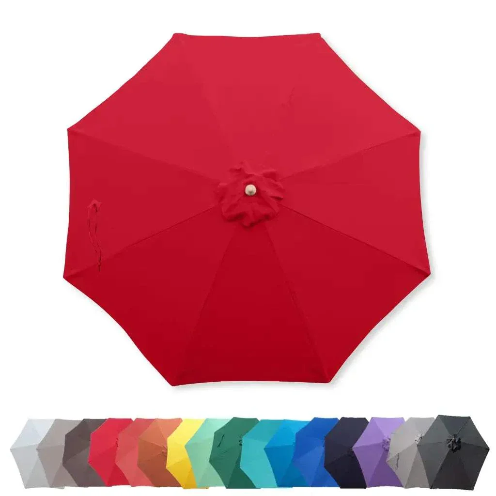 9ft Market Patio Umbrella 8 Rib Replacement Canopy Red - Image 8