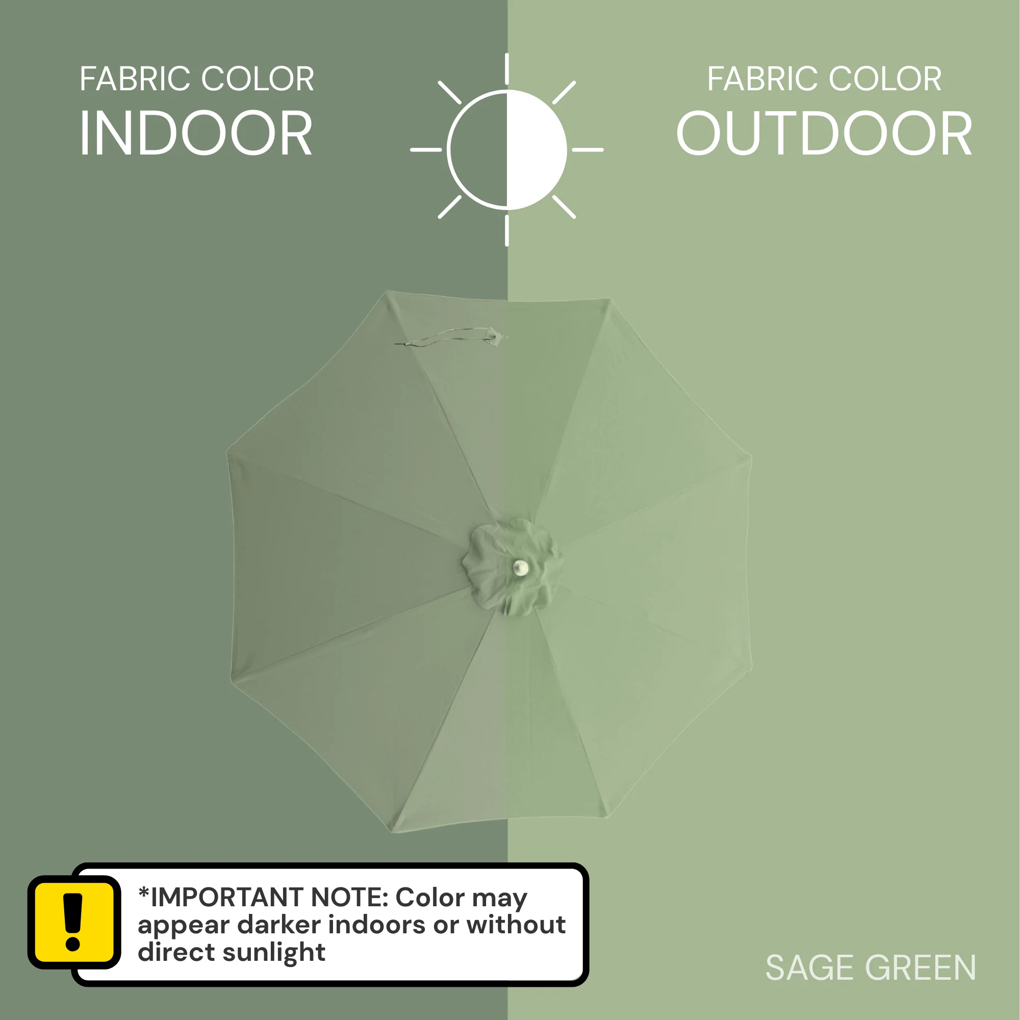 9ft Market Patio Umbrella 8 Rib Replacement Canopy Sage Green - Image 8