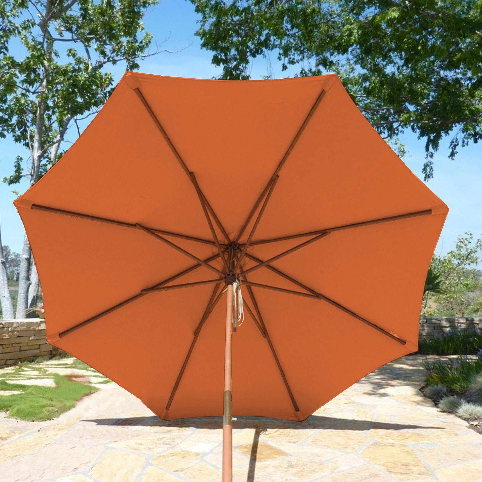 9ft Market Patio Umbrella 8 Rib Replacement Canopy Tangerine - Image 6