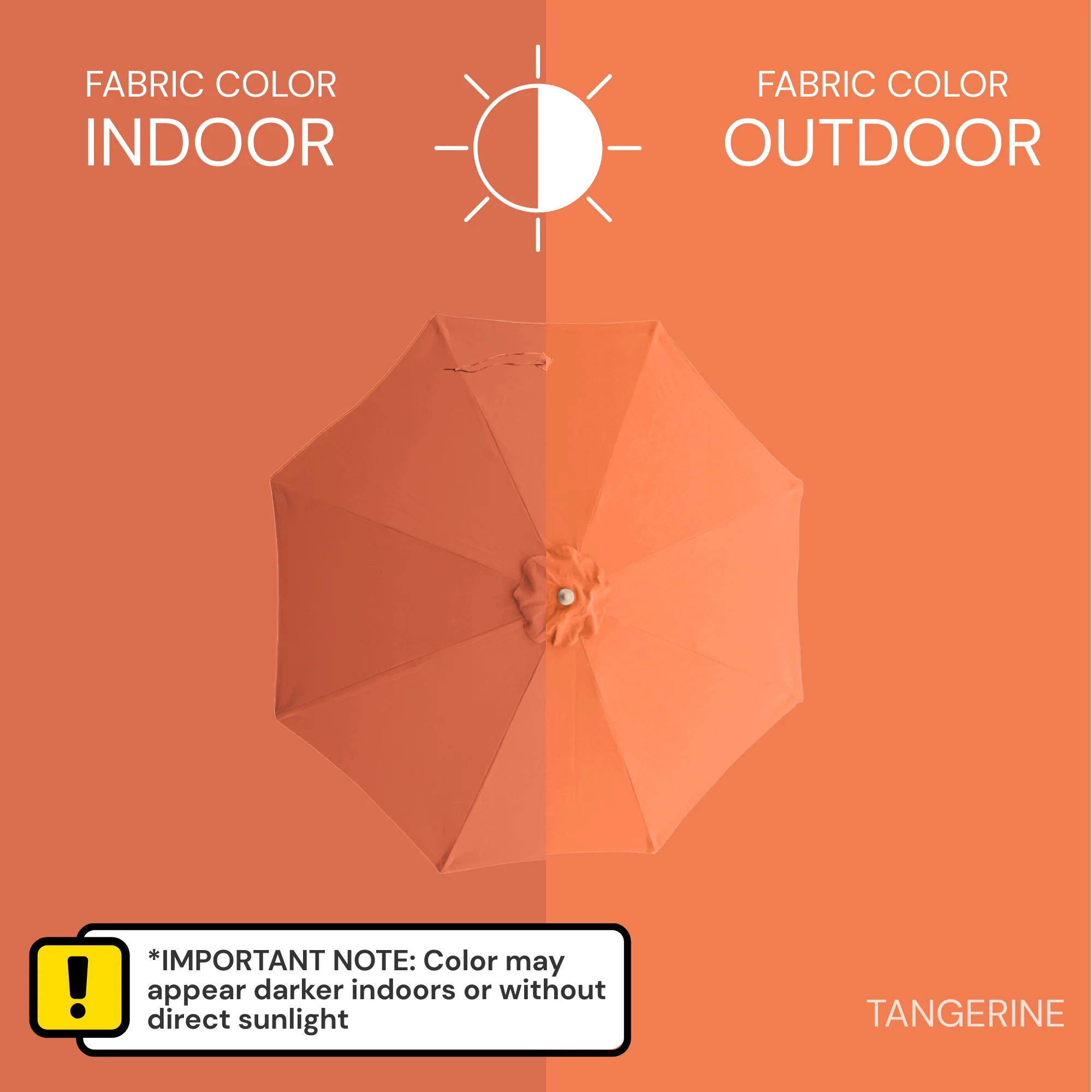 9ft Market Patio Umbrella 8 Rib Replacement Canopy Tangerine - Image 9