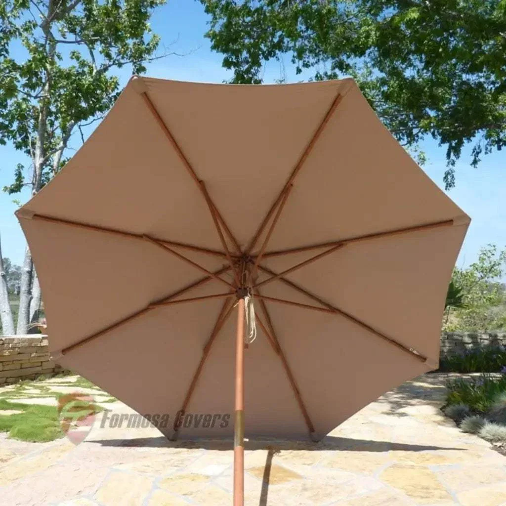 9ft Market Patio Umbrella 8 Rib Replacement Canopy Taupe - Image 7