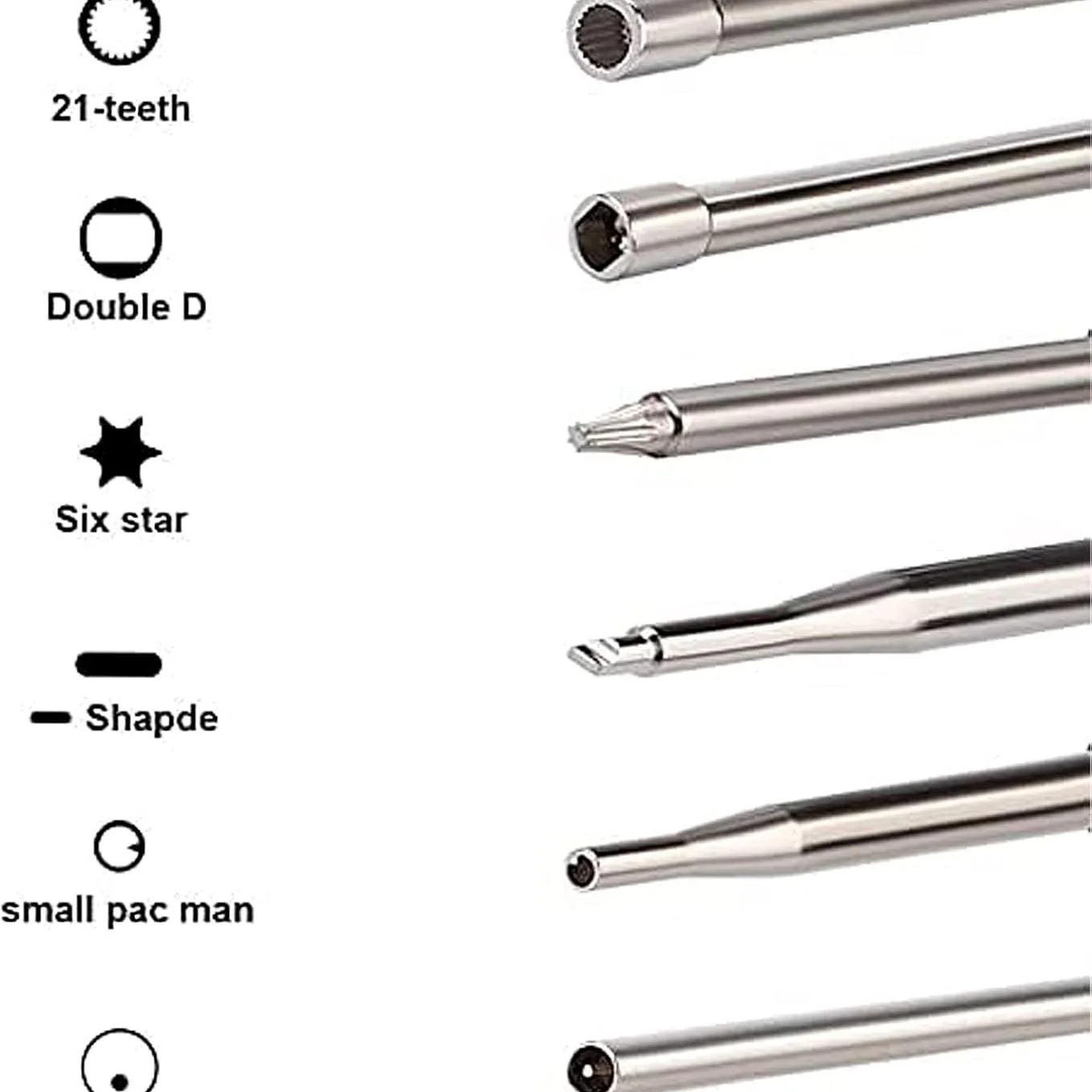 Biuhpa Set mit 12 Schraubendreher Vergaser-Einstellwerkzeug mit Reinigungsbürsten, Splined/Pac Man/Double D für Poulan Husqvarna STHIL Echo Motor Motorsense Kettensäge - Image 3