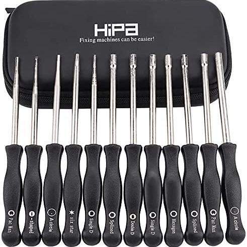 Biuhpa Set mit 12 Schraubendreher Vergaser-Einstellwerkzeug mit Reinigungsbürsten, Splined/Pac Man/Double D für Poulan Husqvarna STHIL Echo Motor Motorsense Kettensäge - Image 5