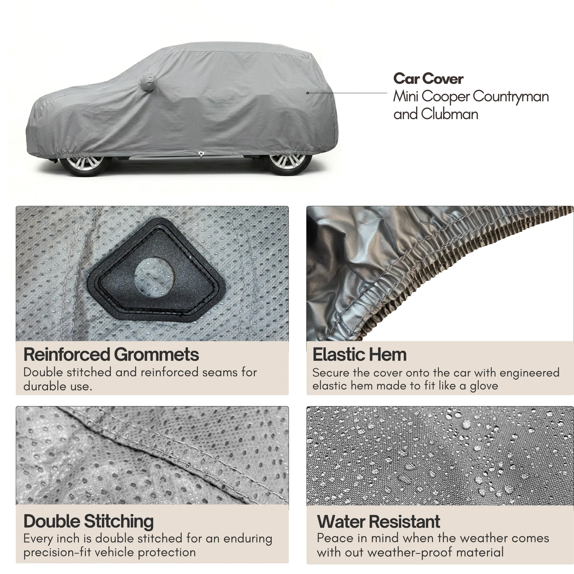 Car Cover for Mini Cooper Countryman and Clubman 177"L x 70"W x 54.5"H - Image 2