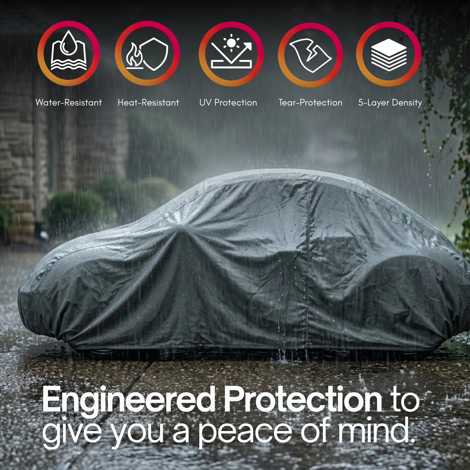 Car Cover for Volkswagen Beetle, Sports car 3 layer 161"L x 70"W x 55"H - Image 5