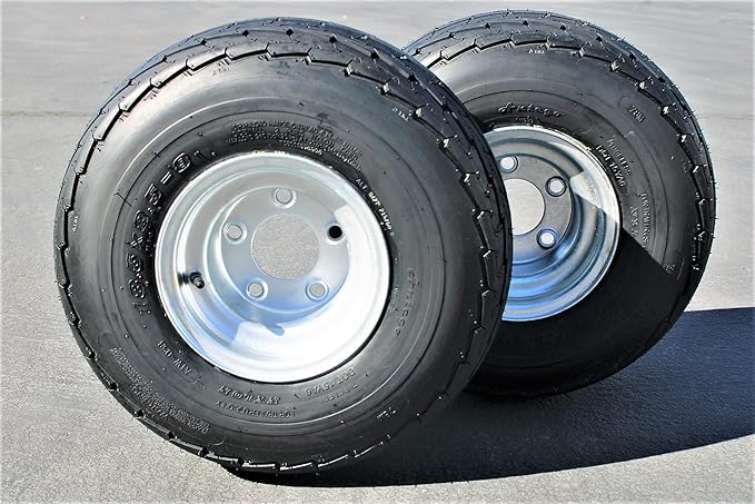 Antego 5-hole 8" x 7" Set of 2 Galvanized Trailer Wheel & Tire 215/60-8 (18.5x8.50-8) - Image 2