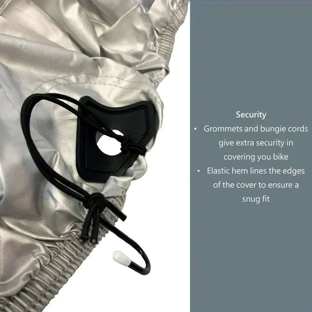 Deluxe Motorcycle Cover with Back Rack Trunk Pouch (L) Black - Image 5