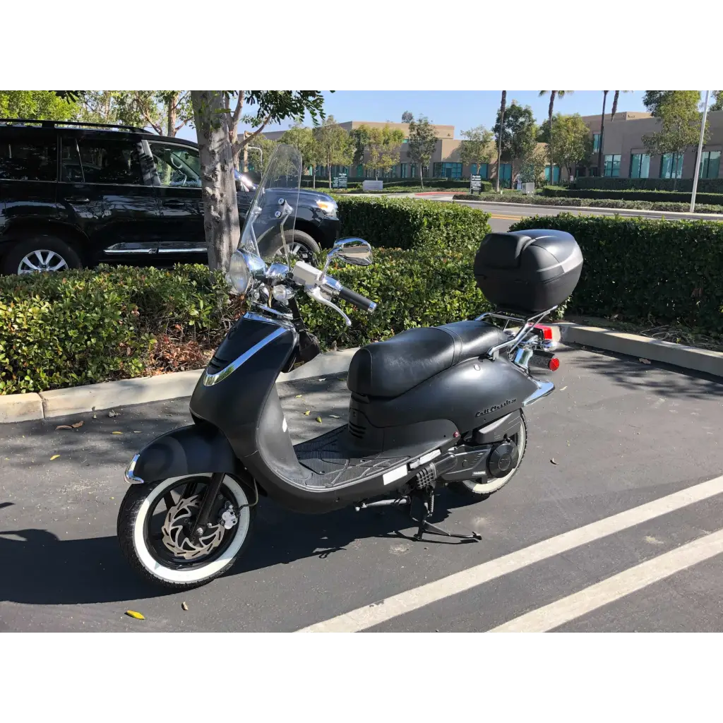 Deluxe Motorcycle Cover with Back Rack Trunk Pouch (L) Black - Image 8