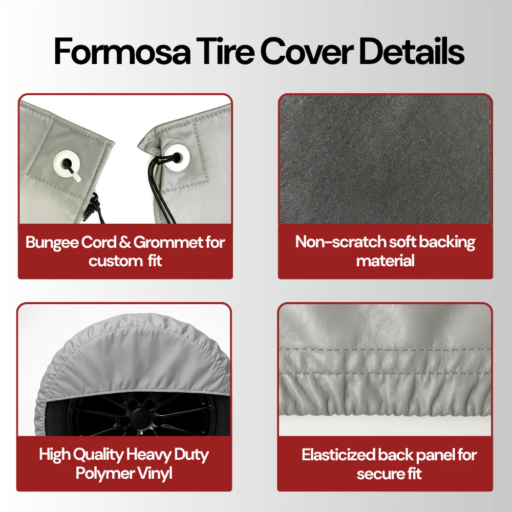 Deluxe tire/wheel covers fits tire 36.5"- 41" dia. for RV's, Travel Trailers, Toy Haulers, 5th wheel trailers, Truck, Van, SUV (Set of 4) - Image 4
