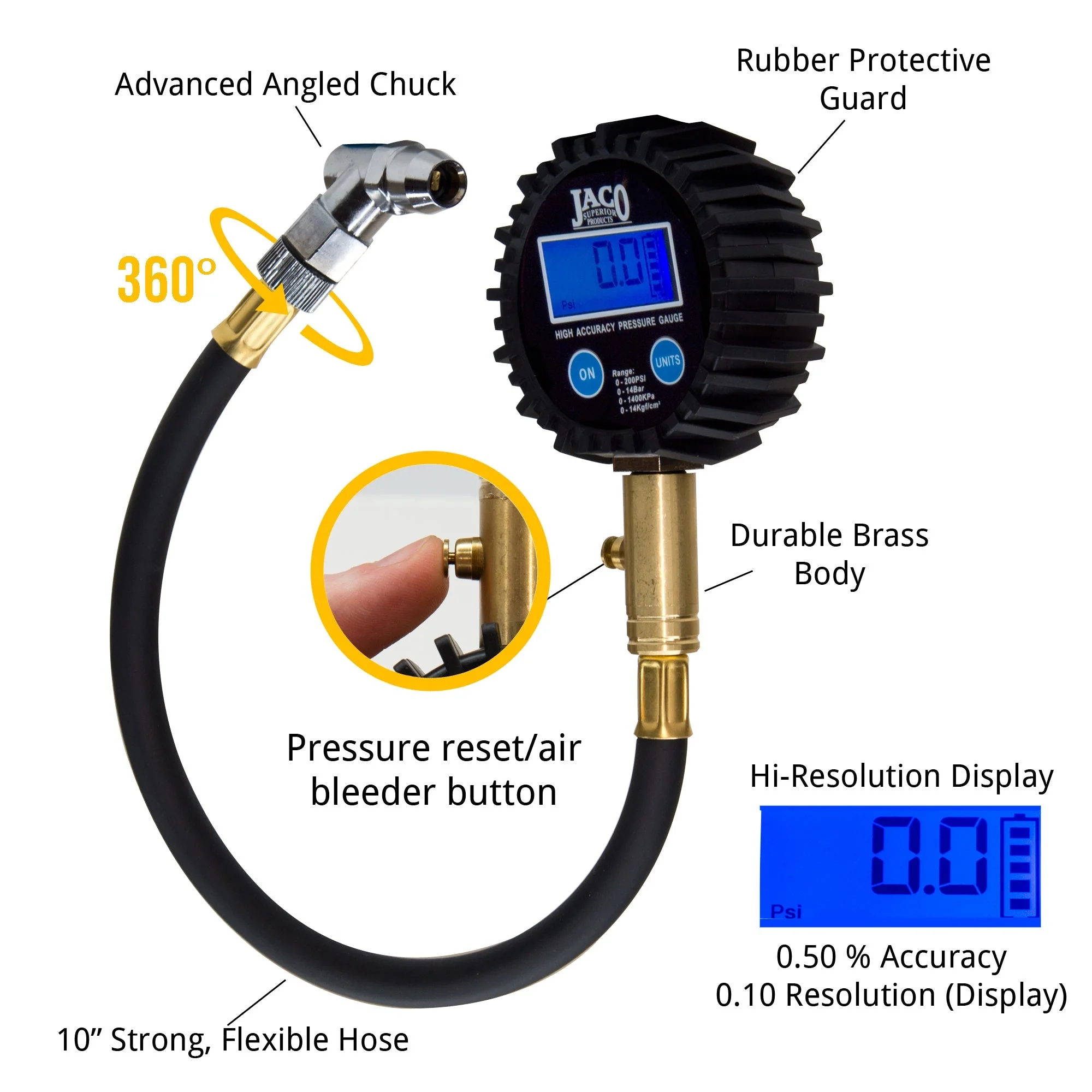 ElitePro™ Digital Tire Pressure Gauge - Professional Accuracy - 200 PSI - Image 2